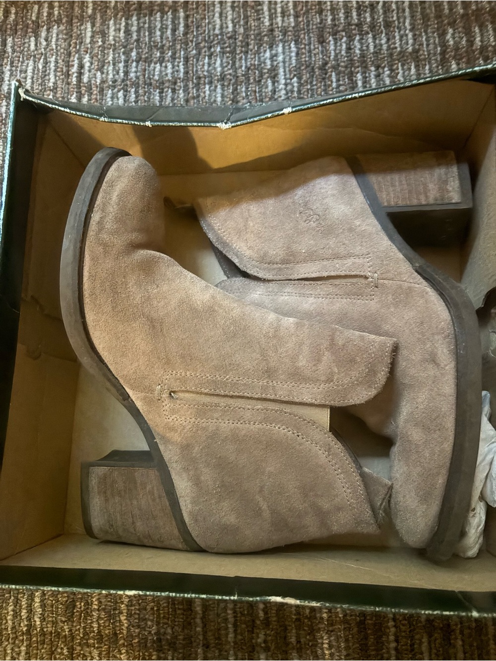 Bos. & Co. Suede Ankle Booties - Taupe